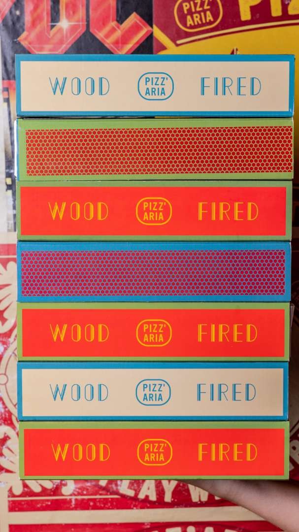 boite a pizza colorée wood fired pizza